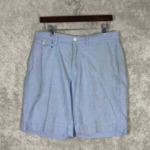 Polo Ralph Lauren Classic Fit Oxford Shorts Mens 32 Blue 100% Cotton Chambray